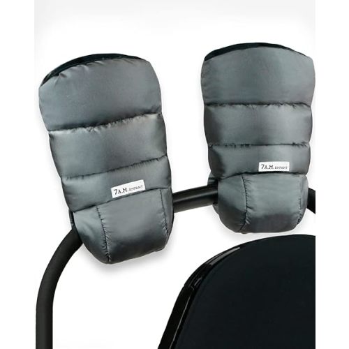 7AM Enfant Stroller Warmmuffs Gloves - Anti-Freeze Stroller Mittens for Handlebars, Water Repellent Hand Warmer Muff for Cold Weather, Plush Lined Stroller Warmmuffs | Winter Stroller Accessories