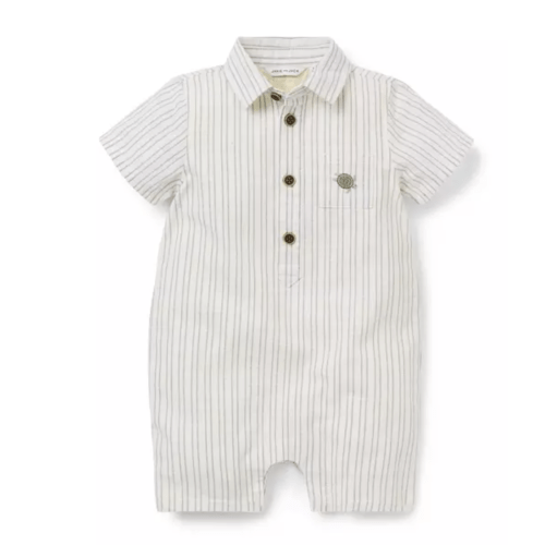Baby Freshwater Pearl Stripe Baby Striped Sea Turtle Romper by Janie and Jack
