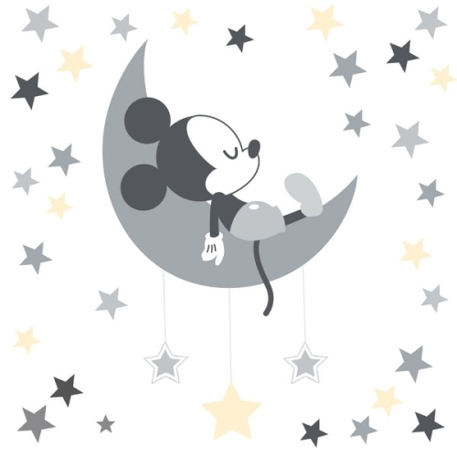 Disney Baby Mickey Mouse Gray/Yellow Celestial Wall Decals – Lambs & Ivy
