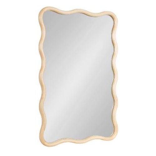 Kate & Laurel All Things Decor 24"x36" Talma Scalloped Rectangle Wall Mirror Natural