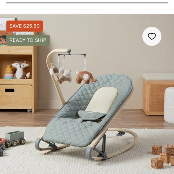 Raven Rocker Spring Green: Foldable Baby Chair | Mocka