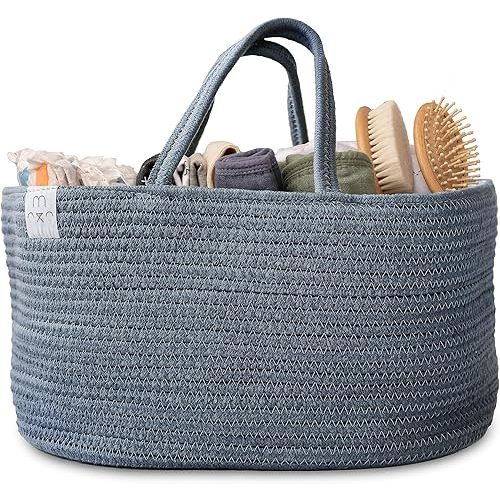 Natemia Premium Baby Diaper Caddy Organizer - Baby Gift Basket for Shower, Portable Diaper Organizer for Changing Table, Newborn Essentials, Nursery Basket