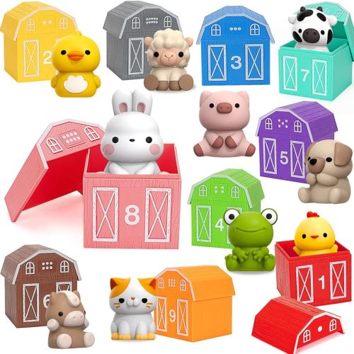 Amazon.com: Learning Toys for 1,2,3 Year Old Toddlers, 20Pcs Farm Animals Toys Montessori Counting, Matching & Sorting Fine Motor Games, Christmas Birthday Easter Gift for Baby Boys Girls Age 12-18 Months : Toys & Games