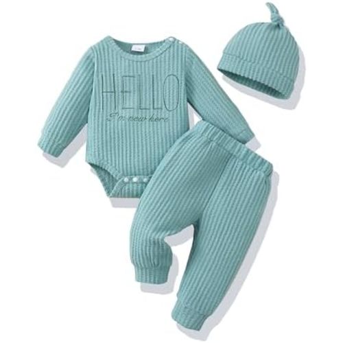 Renotemy Newborn Baby Boy Clothes Fall Winter Outfits, Coming Home Outfits Infant Shower Gifts for Boys Preemie-18 Months