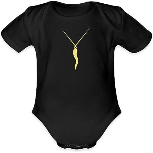 Spreadshirt Italian Horn Cornicello Organic Short Sleeve Baby Bodysuit