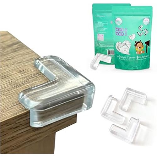Transparent Corner Protector for Baby Safety - 12-Pack Edge Protectors, Furniture Corner Guards & Table Edge Covers - BPA-Free, Soft L-Shape Design for Baby Proofing Corners