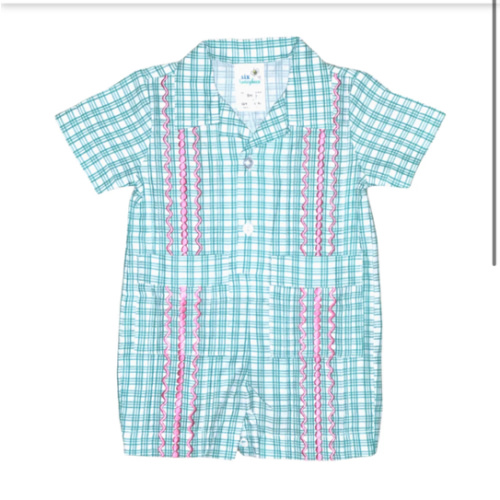 Valencia Guayabera Romper – Six Honeybees