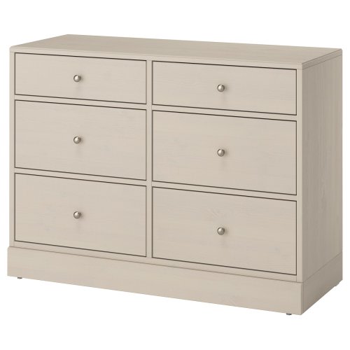 HAVSTA 6-drawer dresser - gray-beige 47 5/8x18 1/2x35 "