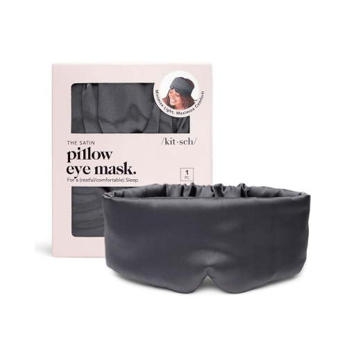 Kitsch Satin Pillow Sleep Eye Mask, Charcoal