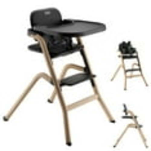 HARPPA High Chair for Babies and Toddlers, Baby Highchairs with Adjustable Seat & Footrest, Removable Tray and Cushion, Woodgrain Black