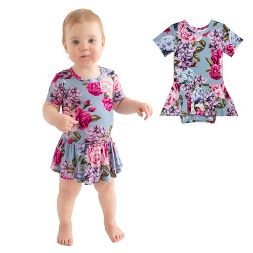 Posh Peanut Baby & Little Girls Dresses for Summer - Twirl Bodysuit Dresses for Girls Made of Soft Viscose from Bamboo