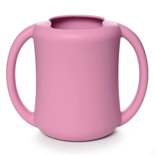 PrimaStella Silicone Baby & Toddler Training Cup with Handles - Sippy Cup for 1 Year Old – Toddler Cups (Plum)