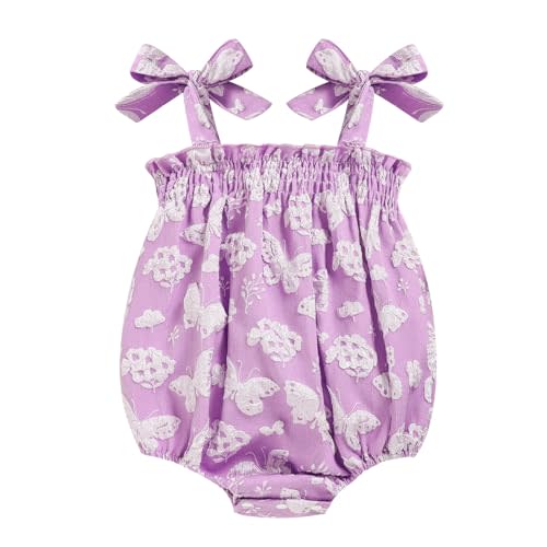 ZOELNIC Baby Girl Summer Clothes Newborn Girl Outfits Cute Strap Baby Girl Romper Jumpsuit Infant Floral One Piece Bodysuit