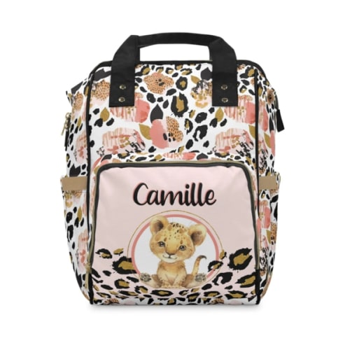 Leopard Love Personalized Backpack Diaper Bag