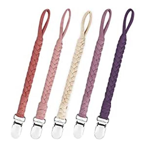 Amazon.com : Duludulu Braided Pacifier Clips Baby Girl, Binky Clips Pacifier Holder with Handmade Teething Straps Unisex Design Smoother Pacifier Clip Fits All Pacifiers for Shower Birthday Gifts : Baby