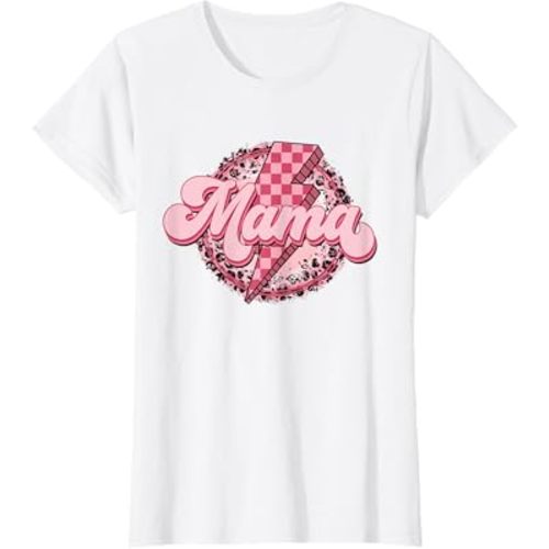 Retro Groovy Mama Leopard Mom Mother's Day Women T-Shirt