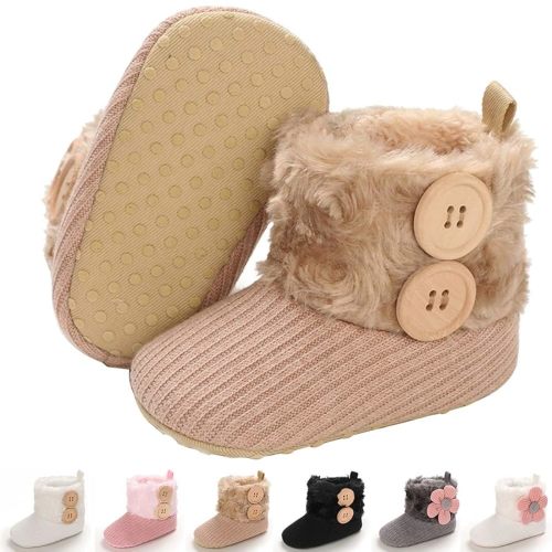 E-FAK Baby Boy Girl Boots Newborn Shoes Winter Snow Bowknot Anti-Slip Soft Sole Warm Infant Toddler Prewalker Booties