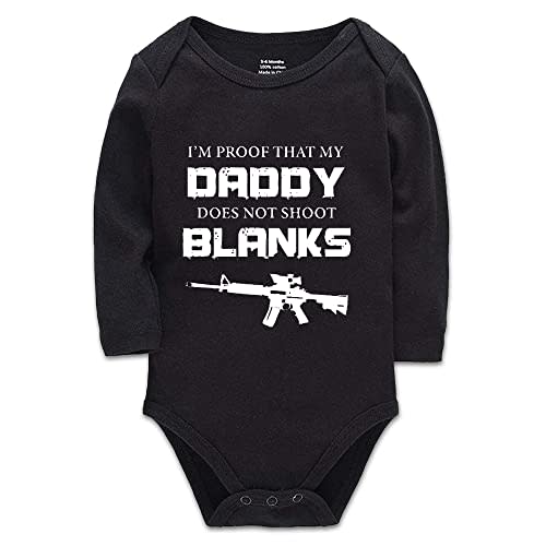 I'm Proof Daddy Does Not Shoot Blanks - Rock - Funny Cute Infant Creeper, One-Piece Baby Bodysuit 0-24 Months
