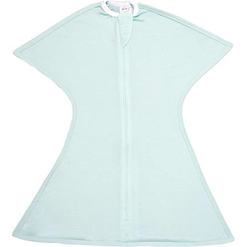 SleepingBaby Zipadee-Zip Transitional Swaddle Sack, 3-6 Month - Roomy Zipper Swaddle for Easy Diaper Changes and Proper Hip Development - Baby Swaddle Sack, X-Small - Classic Mint