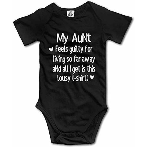 My Aunt Feels Guilty Baby Climbing Short Sleeve Onesie 6-12 Month Black