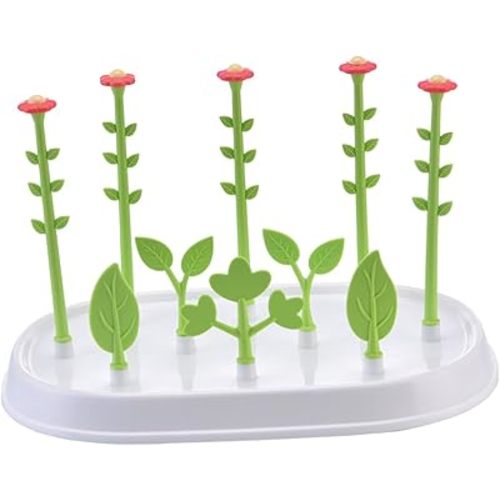 ERINGOGO Flower Shape Baby Bottle Drying Rack Removable Base Baby Bottle Holder for Easy Drying and Organization Suitable for Newborns and Infants
