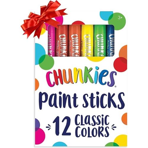 Ooly Chunkies 12 Mess Free Paint Sticks For Kids, Tempera Paint Sticks Kid Safe Colors, No Mess Quick Drying Art Supplies for Toddlers, Kids Christmas Gifts