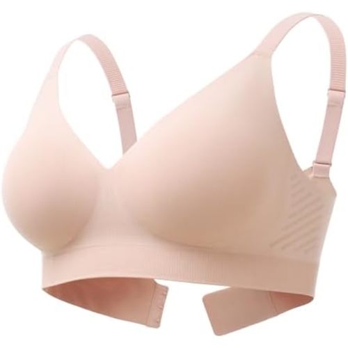 Momcozy CoolFit T-Shirt Bra for Women, Comfortable Wireless Everyday Seamless Bras with Semi-Fixed Pads and Jelly Strip
