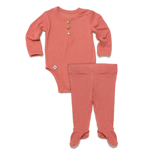 Rose ribbed two-piece set