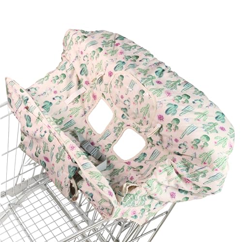 Shopping Cart Cover for Baby Girl and Boy | Water Resistant Baby High Chair Cover | Grocery Cart Cover for Baby w/Toy Loops, Water Bottle Strap, Phone Pouch | Gift Idea for New Mom