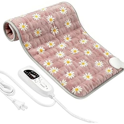 Electric Heating Pad with 6 Heat Settings, Auto Shut Off, Dry Electric Heating for Back Neck Knee Arms Legs Shoulder Heat Pads for Christmas Birthday Father Mother's Day, 24"x12"