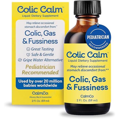 Colic Calm Infant Gripe Water for Colic, Helps Fussiness, Upset Stomach, and Baby Gas Relief, 2 fl oz (Pack of 1)