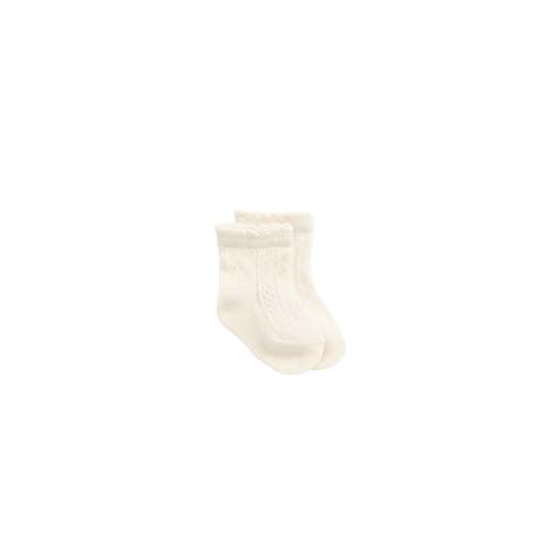 Emily Pointelle Ankle Sock - Milk