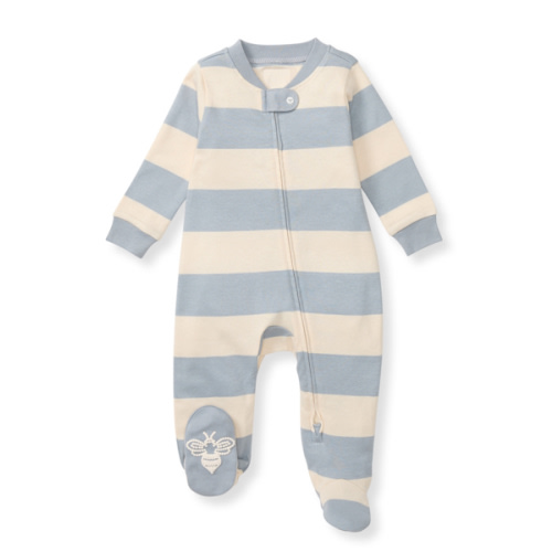 Rugby Stripe Organic Cotton Sleep And Play Quarry