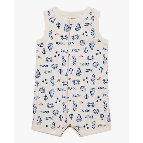 Baby Sea Print Snap-Up Cotton Romper - Carter's | Carter's