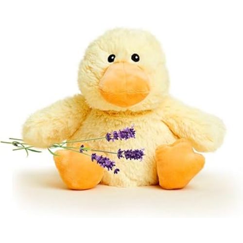warmies Microwavable & Weighted Stuffed Animals, Duck - Heated Stuffed Animal Plushie for Warmth & Comfort - Cute Soft Plush Toys for Adults & Children (Boys, Girls, Babies & Toddlers)