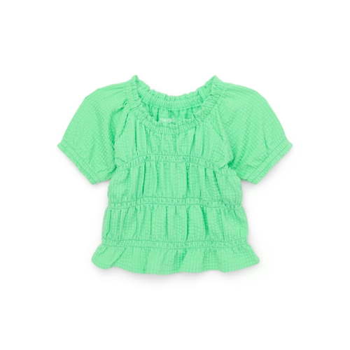 Garanimals Baby Girl Smocked Short Sleeve Top, Sizes 0-24 Months