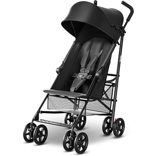 MAMA & BABY Trek Lite Umbrella Stroller - Compact Fold, Multi-Position Recline, Travel Stroller with Carry Strap, Large Storage and Cup Holder