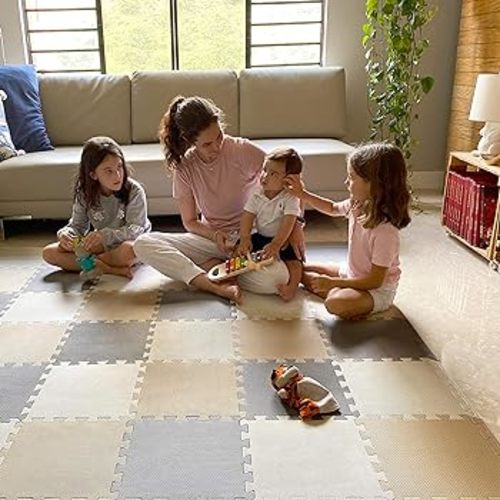 MioTetto Soft Non-Toxic Baby Play Mat | Toddler Playmat | Colorful Jigsaw Puzzle PlayMat | 16+2 Bonus Squares Foam Floor Mats for Kids & Babies | EVA Foam Interlocking Tiles for Gym, Nursery, Playroom