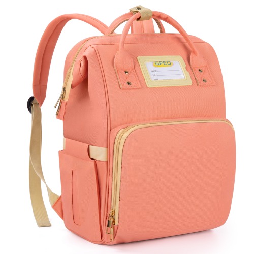 Diaper Bag Backpack, Multifunction Baby Changing Bags with Stroller Straps & Insulated Milk Bottle Pockets, Large Capacity Nappy Back Pack Bag for Boys Girls, Waterproof and Stylish(Pink)
