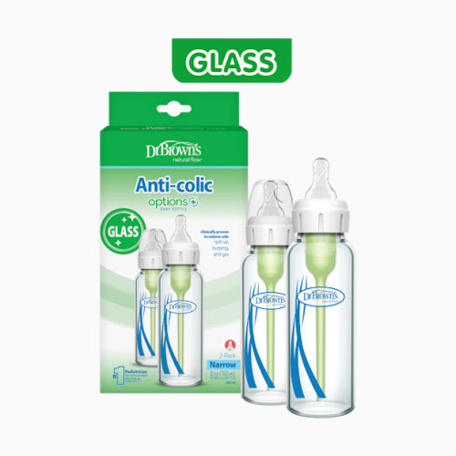 Anti-colic Options+ Narrow Glass Baby Bottle - 8 Oz