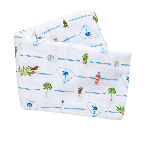 South Carolina Baby Muslin Swaddle Blanket and Burp Cloth/Bib – Little Hometown