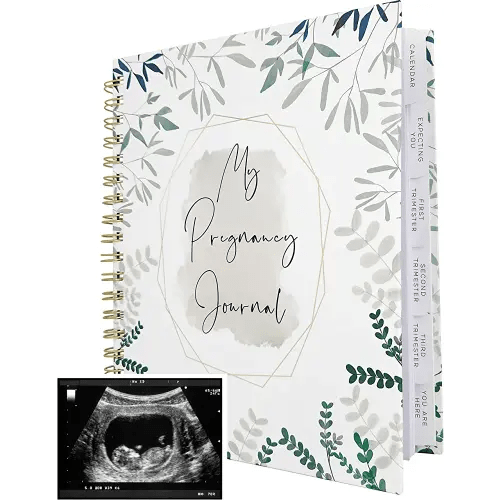 Pregnancy Journal Memory Book for Expecting Moms - Calendar for Pregnancy Planner - Weekly Monthly Organizer to Track Milestones - Hardcover with Keepsake Pocket - Gift for First Time Moms