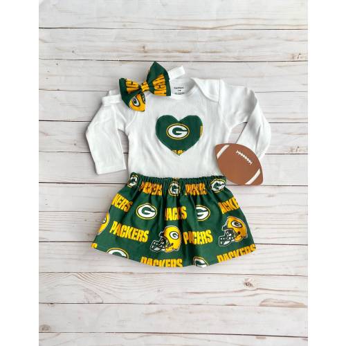 Green Bay Packers Baby Outfit, Green Bay Packers Baby Girl, Packers Baby, Green Bay Packers Skirt, Green Bay Packers Headband