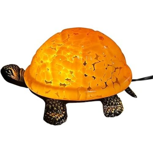 Tiffany Style Stained Glass Turtle Small Night Light, Small Table lamp for Decoration of Children's Room in Bedroom, Choice for Giving Gifts to Family, Friends and Children, a Beautiful Gift.