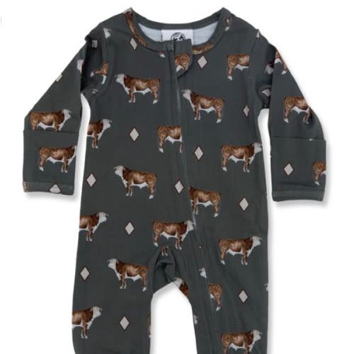 Hereford Bull Folding Feet Jammies – Cowkid Clothing Company
