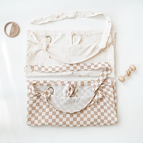 Konssy 2-Pack Muslin Nursing Cover Up for Breastfeeding Moms with Rigid Hoop, 100% Cotton, Lightweight & Breathable Breastfeeding Cover, Adjustable & Comfort