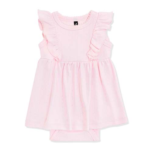 Pointelle Bodysuit Dress in Sakura