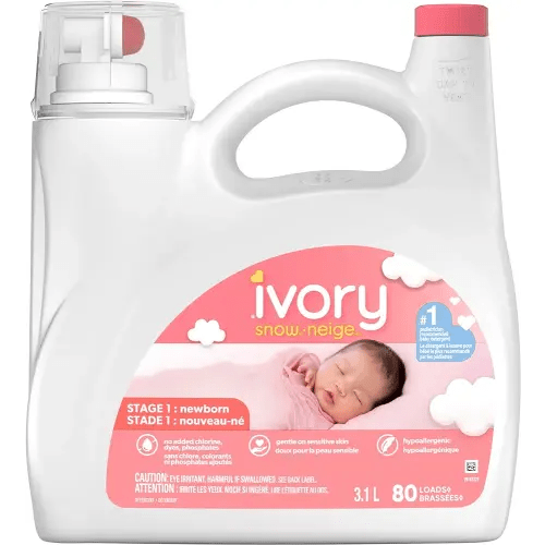 Ivory Snow 1: Newborn Baby Liquid Laundry Detergent, 80 loads 105 fl oz