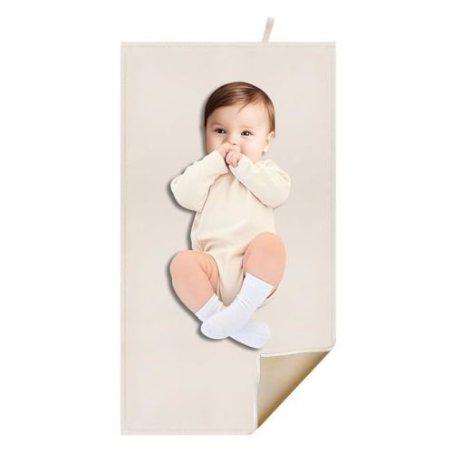 BEWDIO Beige Diaper Changing Mat for Baby, Portable Baby Changing Pad for Travel or Home, Wipeable Mat Fits Perfectly in Diaper Bag (67-01)