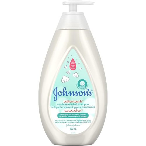 Johnson's Baby newborn bath wash and shampoo, cotton touch body wash, 800ml